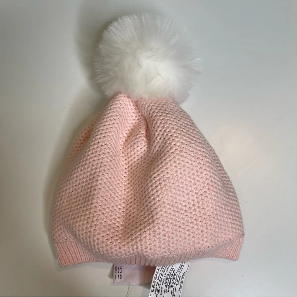 “””Janie And Jack pink with white Pom Pom 12-24 months